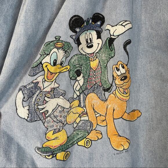 Vintage Disney‎ Mickey Mouse High Rise Light Wash Mom Shorts Size 14 - Picture 4 of 10